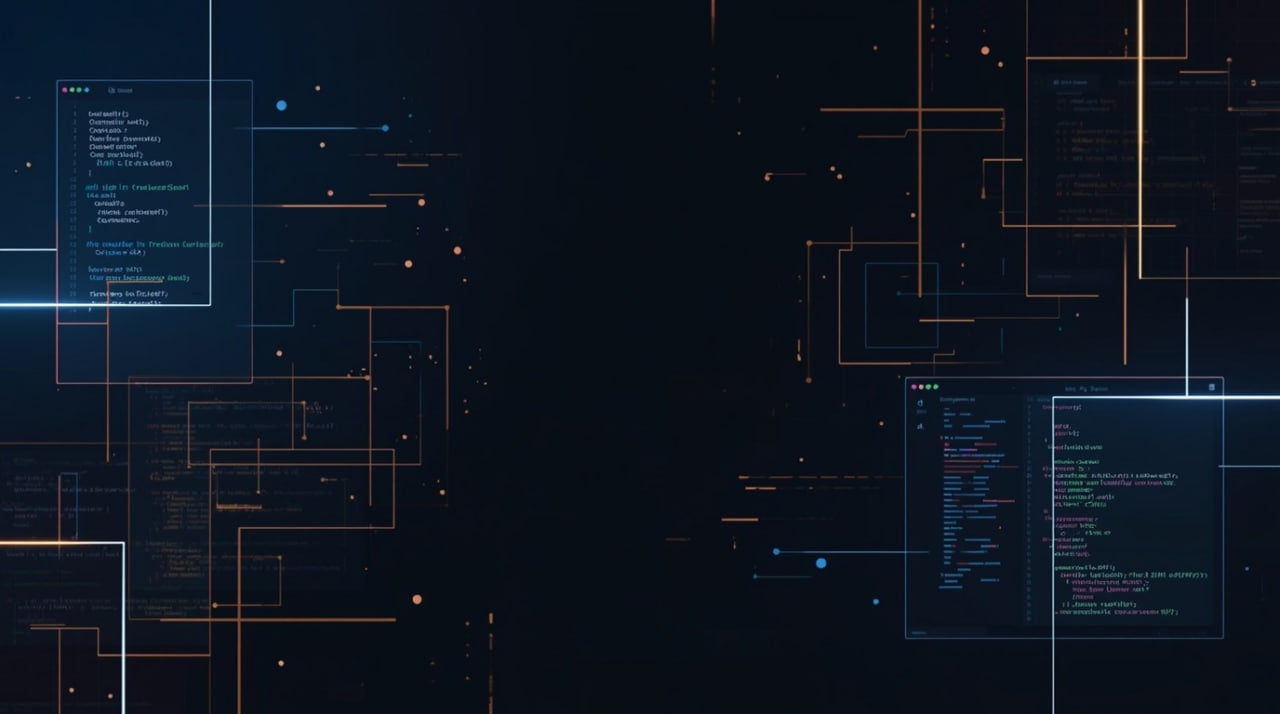Technical diagram with lines and text on a dark background