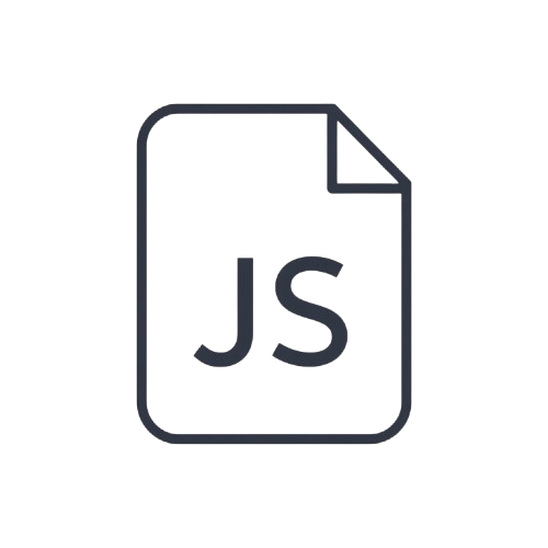 Icon of a document with 'JS' on a white background