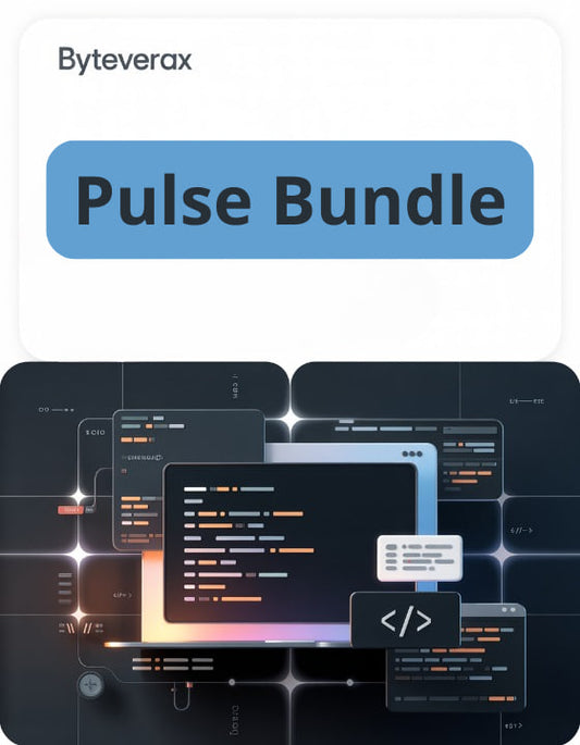 Byteverax Pulse Bundle with digital interface design on a dark background