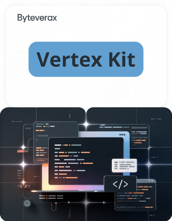 Byteverax Vertex Kit with coding interface design on a dark background